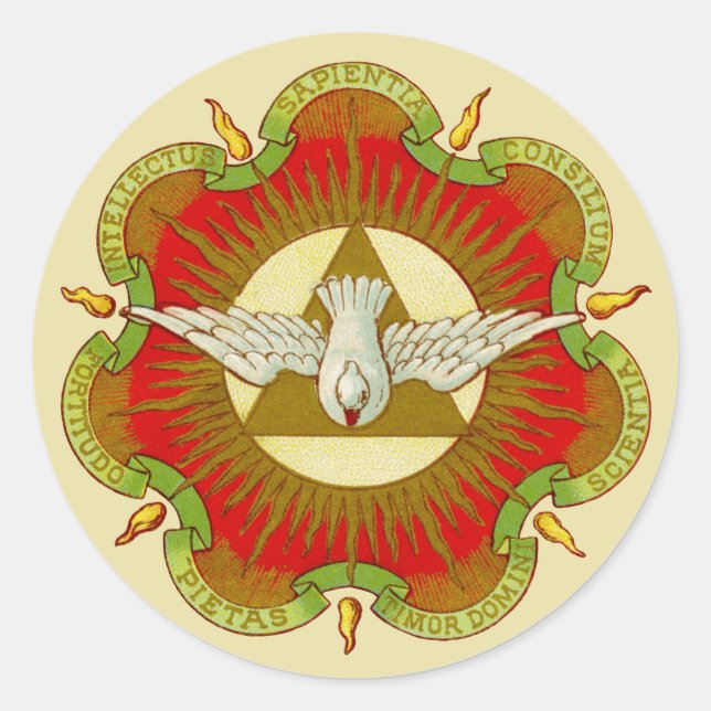 Adesivo Redondo Presentes do Espírito Santo (BK 026) (Estilo 2b) (Frente)