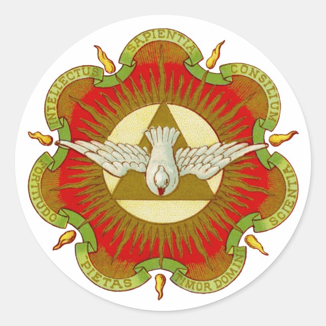 Adesivo Redondo Presentes do Espírito Santo (BK 026) (Estilo 2c) (Frente)