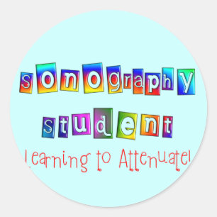 Adesivo Redondo Presentes do estudante da ecografia