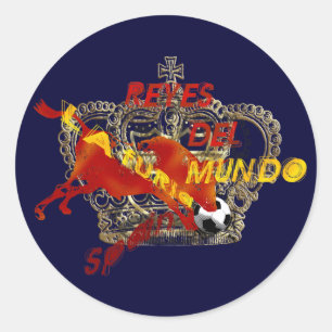 Adesivo Redondo Presentes do futebol de Espana Reyes Del Mundo