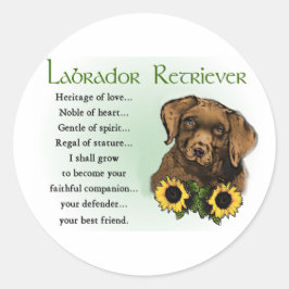 Adesivo Redondo Presentes do Labrador Retriever
