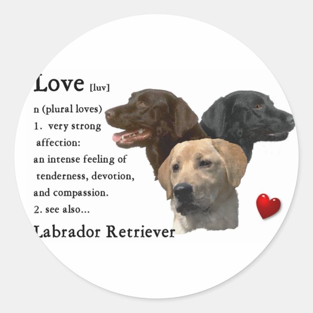 Adesivo Redondo Presentes do Labrador Retriever (Frente)
