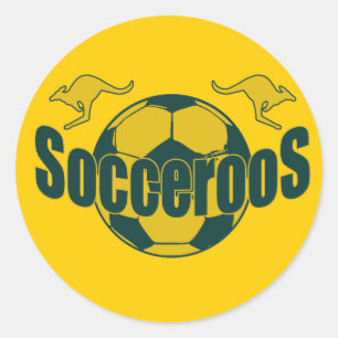 Adesivo Redondo Presentes do logotipo de Roos do futebol do mundo