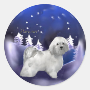 Adesivo Redondo Presentes do Natal de Havanese