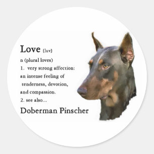 Adesivo Redondo Presentes Doberman Pinscher