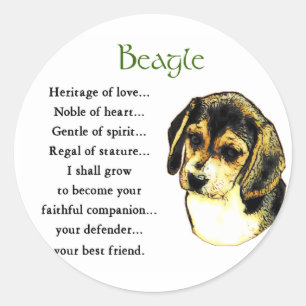 Adesivo Redondo Presentes dos Beagle Lovers