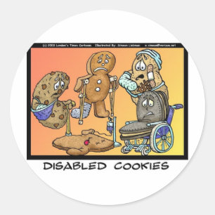 Adesivo Redondo Presentes Engraçados e Colecionáveis com Cookies D
