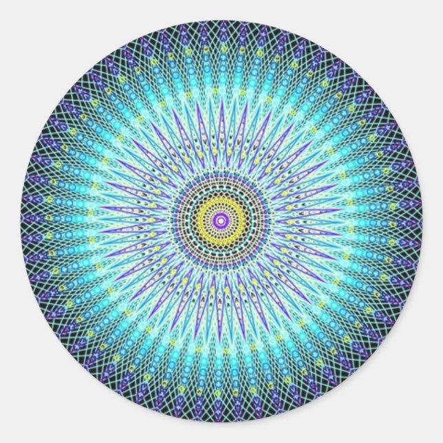 Adesivo Redondo Presentes espirituais de Mandala (Frente)