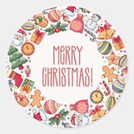 Adesivo Redondo Presentes extras Felizes Natal