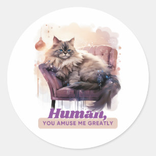 Adesivo Redondo Presentes Hilarious Kitten para Mães de Gato