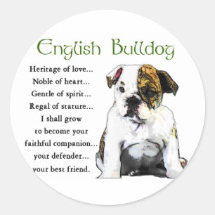 Adesivo Redondo Presentes ingleses do buldogue