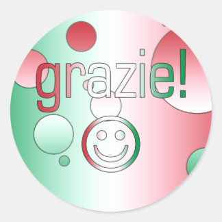 Adesivo Redondo Presentes Italianos : Obrigado / Cara Grazie