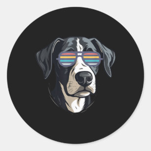 Adesivo Redondo Presentes Para Camisetas Gráficas De Cão Legal Cão