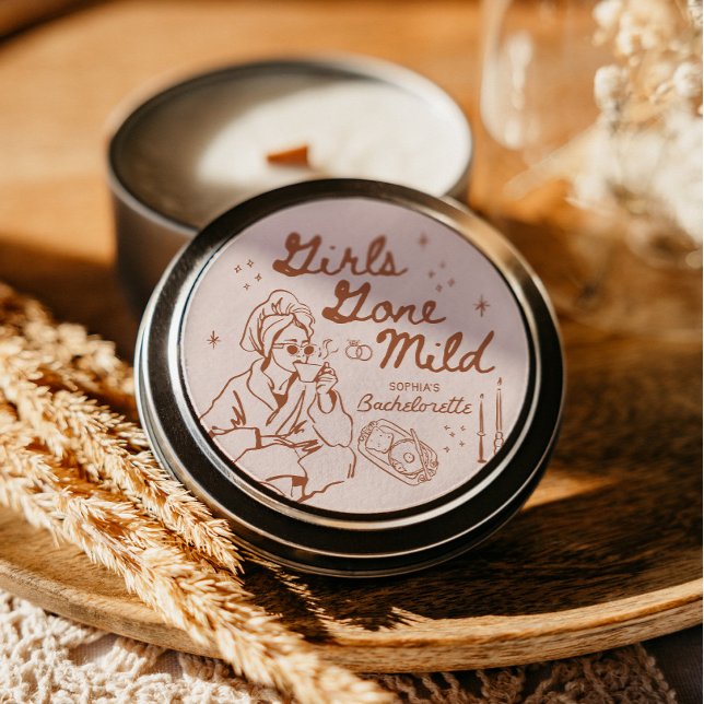 Adesivo Redondo Presentes para Despedida de Solteira Girls Gone Mi (Criador carregado)