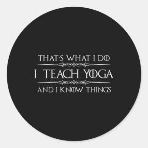 Adesivo Redondo Presentes para Instrutores de Yoga - Eu Ensino Yog