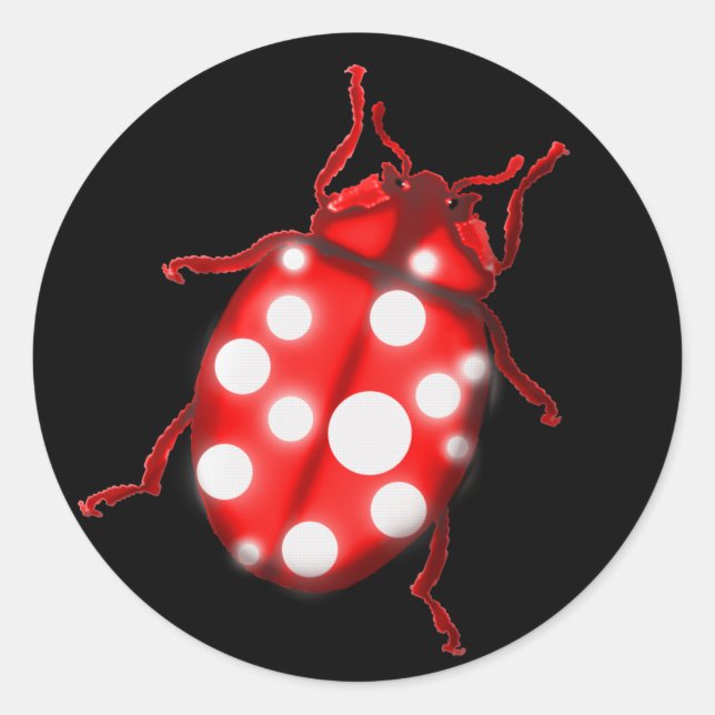 Adesivo Redondo Presentes para jardinagem Lady Bug Ladybird (Frente)