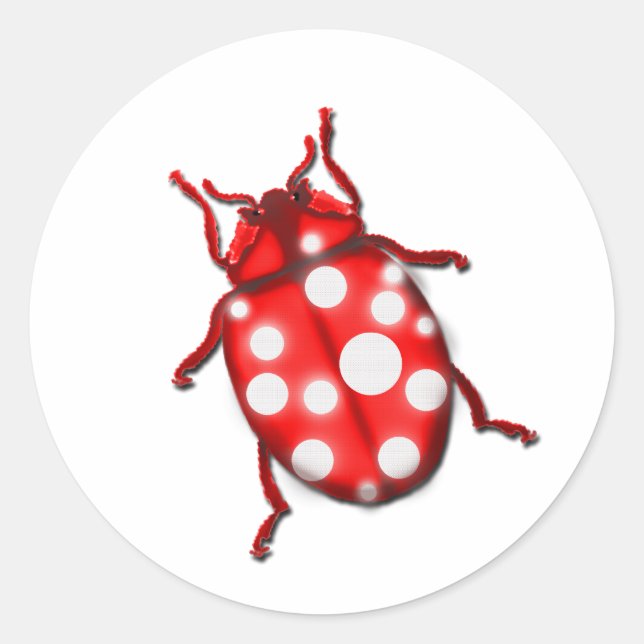 Adesivo Redondo Presentes para jardinagem Lady Bug Ladybird (Frente)