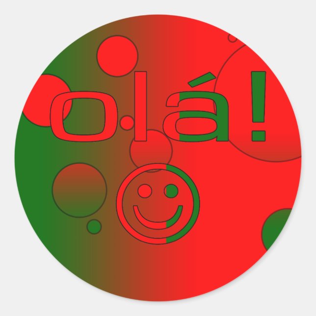 Adesivo Redondo Presentes Portugueses: Alô / Rosto Ola (Frente)