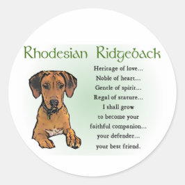 Adesivo Redondo Presentes Ridgeback da Rodésia