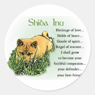 Adesivo Redondo Presentes Shiba Inu