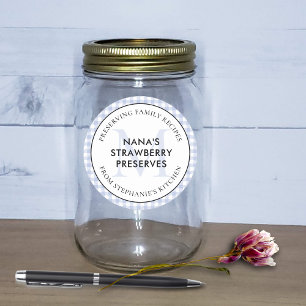 Adesivo Redondo Preservação de receitas familiares Periwinkle Blue
