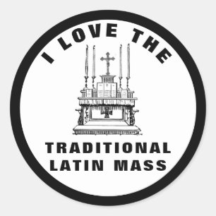 Adesivo Redondo Preservar Altar Tradicional em Massa Latina Católi