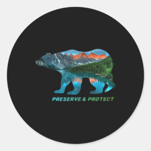 Adesivo Redondo Preservar & Proteger a Proteção Ambiental, C