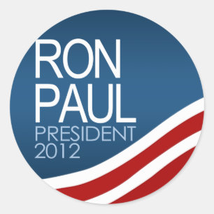 Adesivo Redondo Presidente 2012 de Ron Paul
