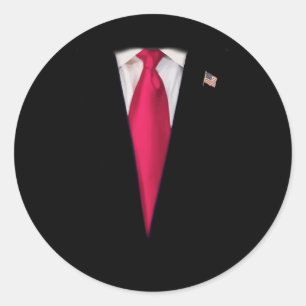 Adesivo Redondo Presidente Americano Trump Suit Easy Halloween Cos