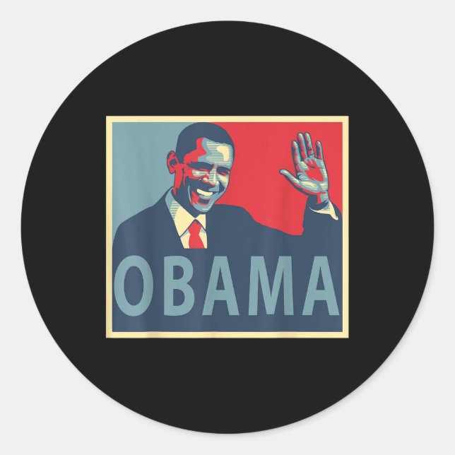 Adesivo Redondo Presidente Barack Obama (Frente)