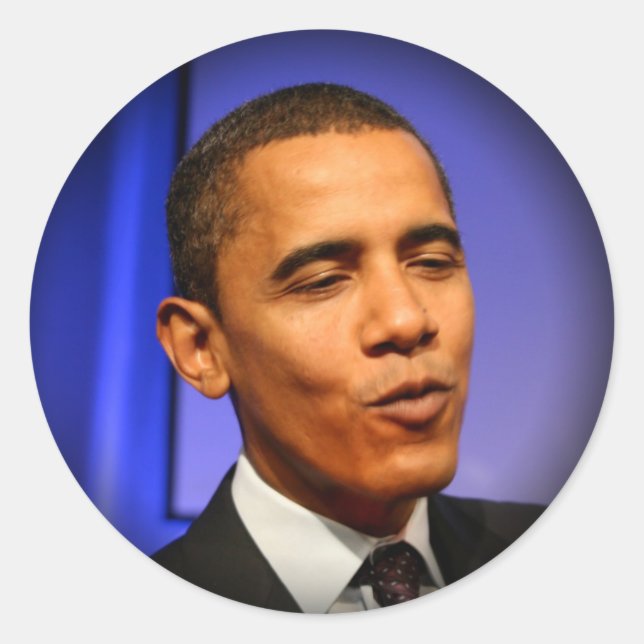 Adesivo Redondo Presidente Barack Obama (Frente)
