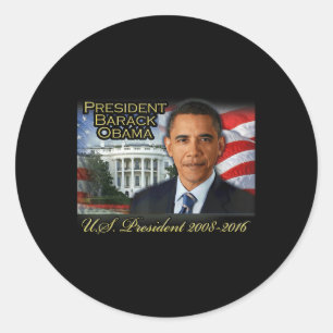 Adesivo Redondo Presidente Barack Obama 2008-2016 Presidente dos E