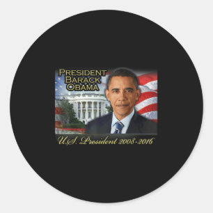 Adesivo Redondo Presidente Barack Obama 2008-2016 Presidente dos E