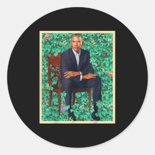 Adesivo Redondo Presidente Barack Obama 2028 Retrato Patriótico De