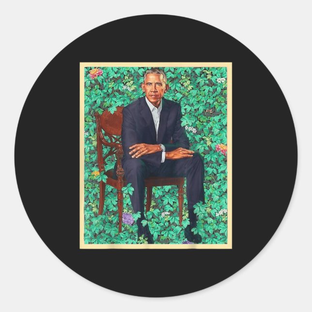 Adesivo Redondo Presidente Barack Obama 2028 Retrato Patriótico De (Frente)