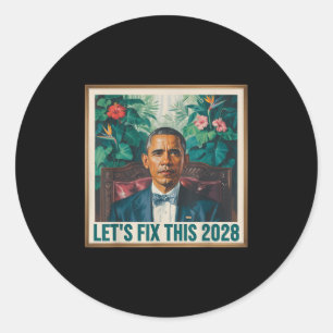 Adesivo Redondo Presidente Barack Obama 2028 Rtrait Patriótico Dem