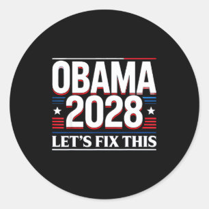 Adesivo Redondo Presidente Barack Obama 2028 Rtrait Patriótico Dem