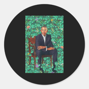 Adesivo Redondo Presidente Barack Obama Retrato Camisa