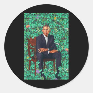Adesivo Redondo Presidente Barack Obama Retrato Camisa