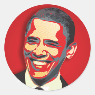 Adesivo Redondo Presidente de Barack Obama 44o