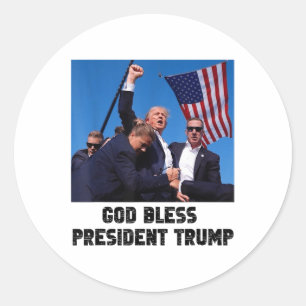 Adesivo Redondo Presidente deus abençoe Trump, Donald Trump 2024 _