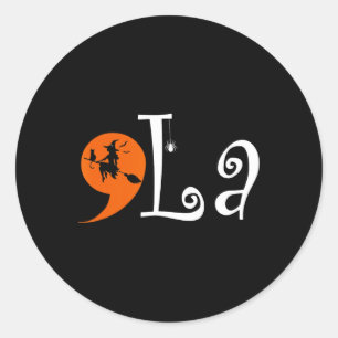 Adesivo Redondo Presidente do Halloween Comma La Kamala Harris