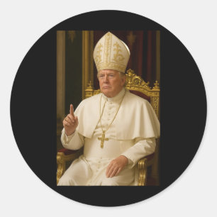 Adesivo Redondo Presidente do Papa Trump Pope Donald Trump Men Mul