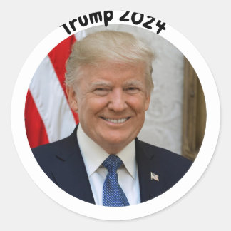 Adesivo Redondo Presidente Donald Trump 2024 Eletion Sticker