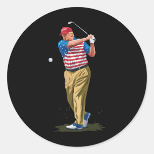 Adesivo Redondo Presidente Donald Trump 2025 Golfe EUA Bandeira Am