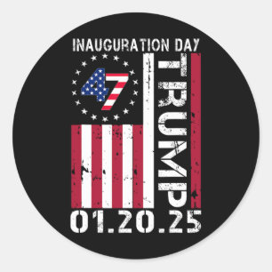 Adesivo Redondo Presidente Donald Trump Inauguração Dia 2025