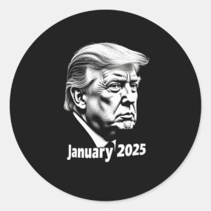 Adesivo Redondo Presidente Donald Trump Inauguração Dia 2025