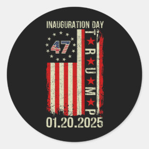 Adesivo Redondo Presidente Donald Trump Inauguração Dia 2025