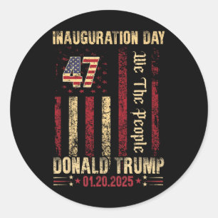 Adesivo Redondo Presidente Donald Trump Inauguração Dia 2025
