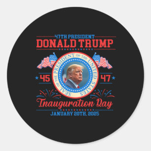 Adesivo Redondo Presidente Donald Trump Inauguração Dia 2025